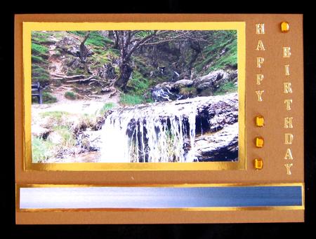 3 Elan Valley Waterfall Card Front/ Toppers by Suzi Cooper