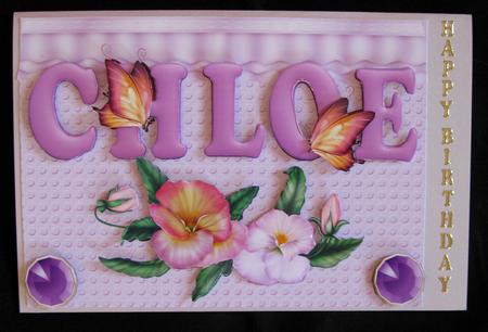 Pansy Name Card for Chloe by Suzi Cooper