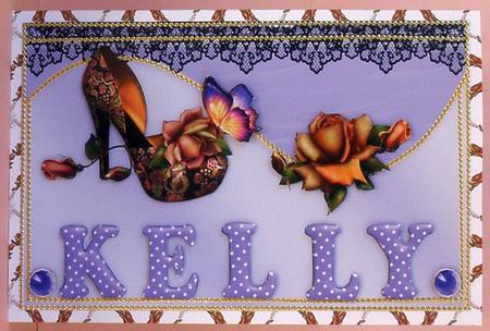 Roses and Shoe Name Card for Kelly by Suzi Cooper