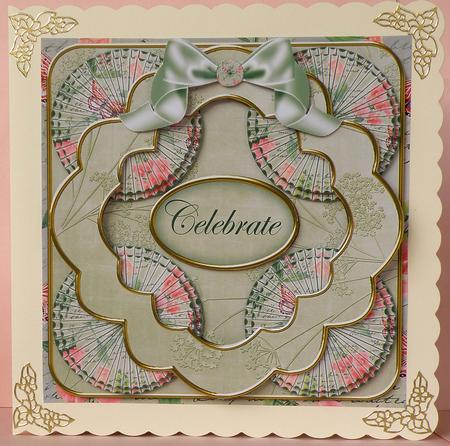 Olive Sweetpea Celebrate 3D Rosette 8in Card Front Kit by Suzi Cooper