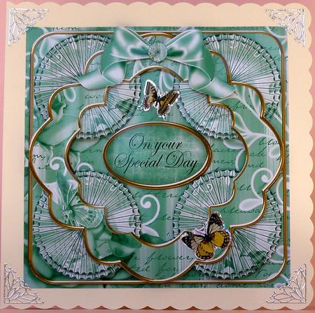 Mint Lily Special Day 3D Rosette 8in Card Front Kit by Suzi Cooper