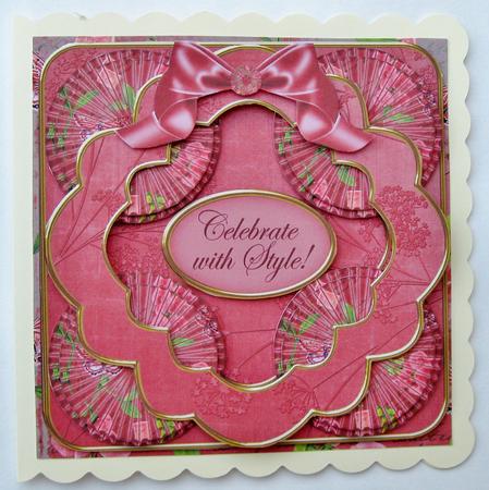 Red Sweetp Celebrate with Style Rosette 8in Card Front Kit by Suzi Cooper