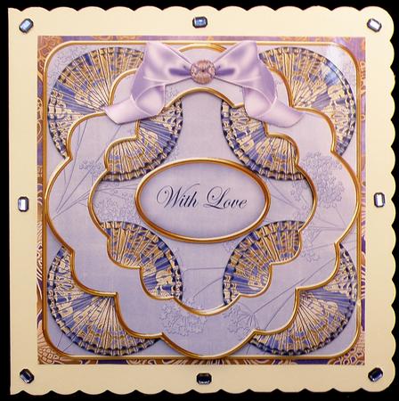 Blue Gold Damask with Love 3D Rosette 8in Kit by Suzi Cooper
