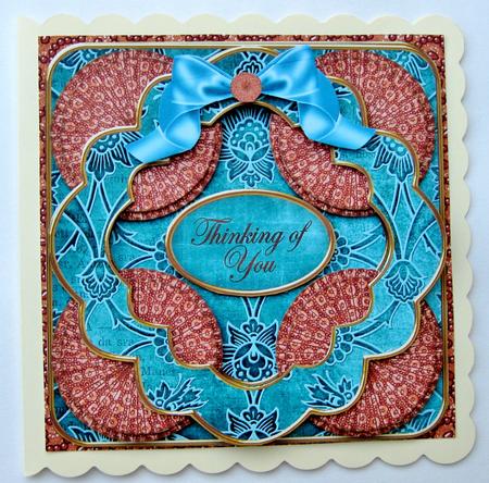 Duotone Teal Thinking of You 3D Rosette 8in Kit by Suzi Cooper