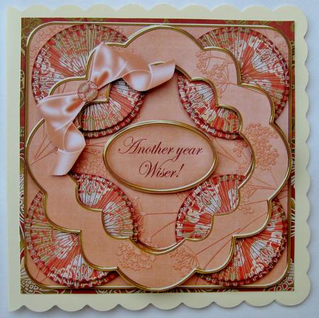Borange Gold Damask Year Wiser 3D Rosette 8in Kit by Suzi Cooper