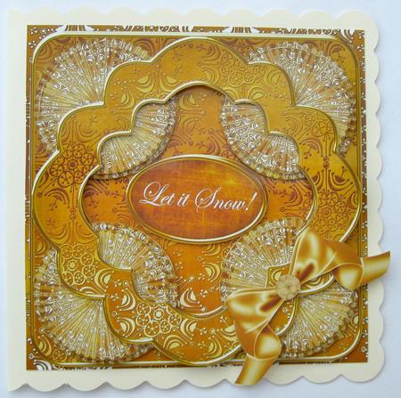 Gold Snowflake Let It Snow! 3D Rosette 8in Card Kit by Suzi Cooper