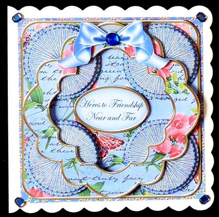 Blue Sweetpea Friendship Near & Far 3D Rosette 8in Card Kit by Suzi Cooper