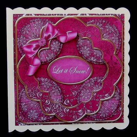 Cerise Snowflake Let It Snow! 3D Rosette 8in Card Kit by Suzi Cooper