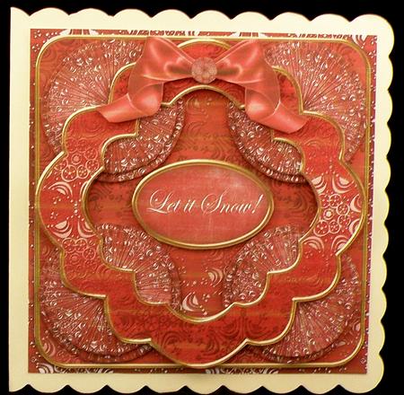 Dark Red Snowflake Let It Snow! 3D Rosette 8in Card Kit by Suzi Cooper