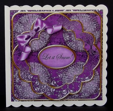 Dark Purple Snowflake Let It Snow! 3D Rosette 8in Card Kit by Suzi Cooper