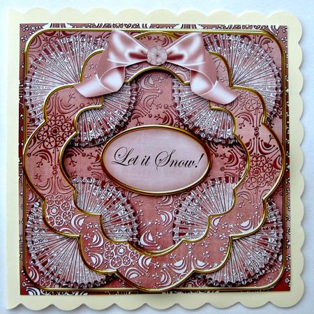 Dusky Pink Snowflake Let It Snow! 3D Rosette 8in Card Kit by Suzi Cooper