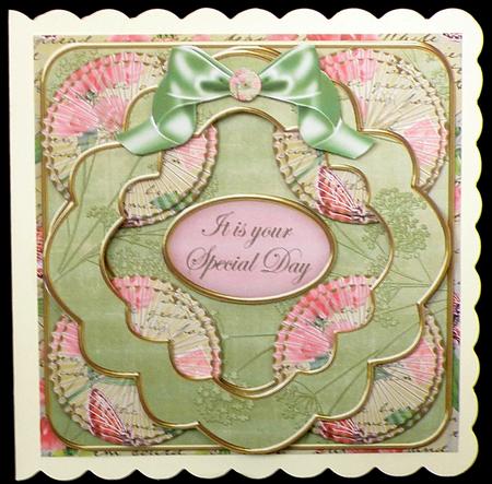 Olive Pink Sweetp Special Day 3D Rosette 8in Card Kit by Suzi Cooper