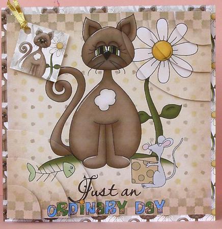 Cat and Flower Background by Suzi Cooper