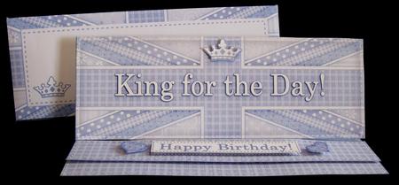 Large Dl Uk Shabby Flag King for the Day! Easel Card Kit by Suzi Cooper