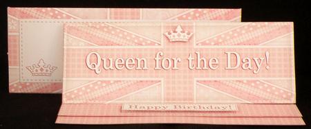 Large Dl Uk Shabby Flag Queen for the Day! Easel Card Kit N by Suzi Cooper