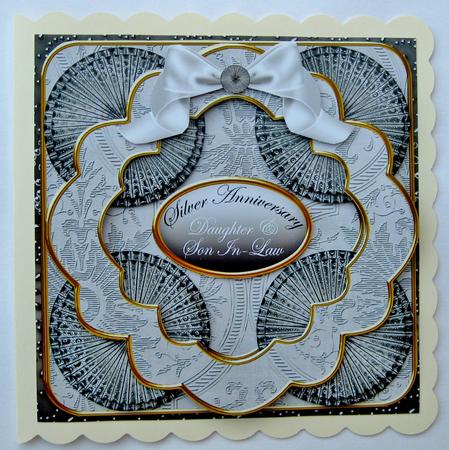 Anniversary Daughter Sil Opt1 3D Rosette 8in Card Front Kit by Suzi Cooper
