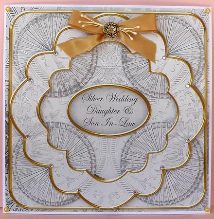 Anniversary Daughter Sil Opt2 3D Rosette 8in Card Front Kit by Suzi Cooper
