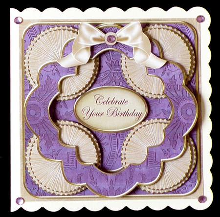 Cream Purple Mix Celebrate Birthday 3D Rosette 8in Kit by Suzi Cooper