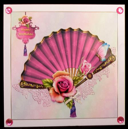 8x8 Rose Fan by Suzi Cooper