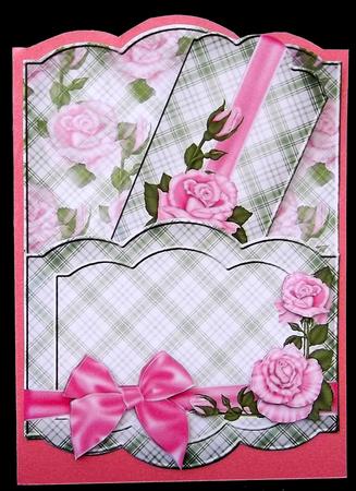 Rosy Pink Plaid Bookmark Pocket Card Topper by Suzi Cooper