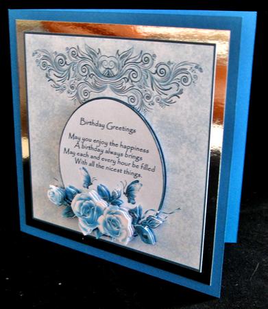 Glowing Roses Butterfly Blue by Suzi Cooper
