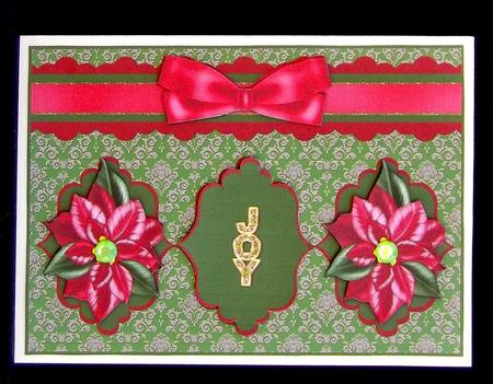 Joy Poinsettia Card Front by Suzi Cooper