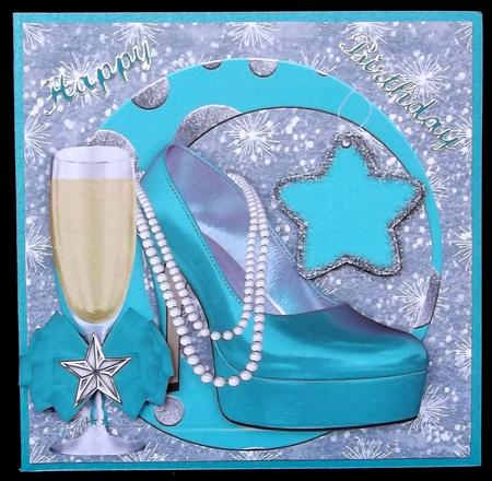 Turq Shoe with Pearls Champagne and Stars by Suzi Cooper