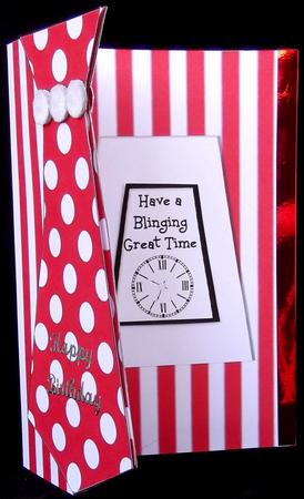 Diamond Geezer Tie-shaped Card Front by Suzi Cooper