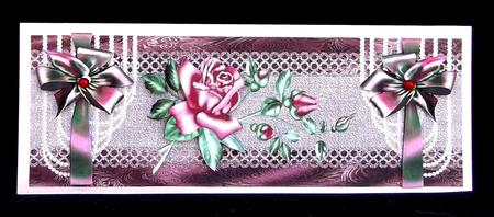 Lace , Roses, Large Dl Card by Suzi Cooper