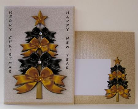Ribbon Bow Christmas Tree - Gold & Black by Suzi Cooper