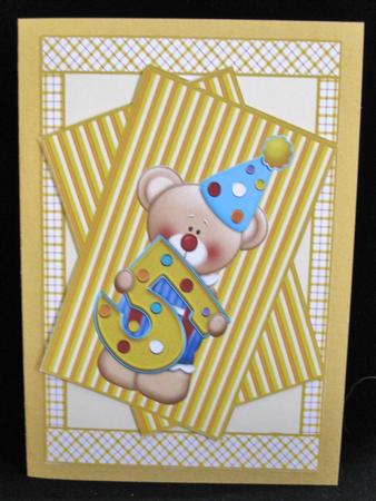 Happy 5th Birthday Bear Card Front by Suzi Cooper