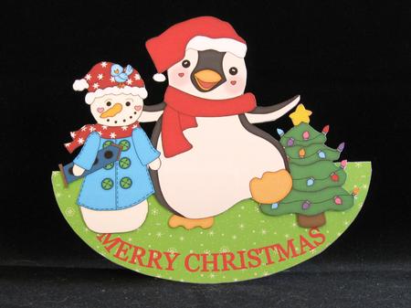 Christmas Snowman and Penguin Wobble Card by Suzi Cooper