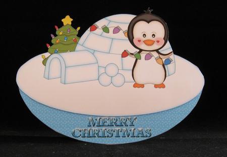 Christmas Penguin and Igloo Wobble Card by Suzi Cooper