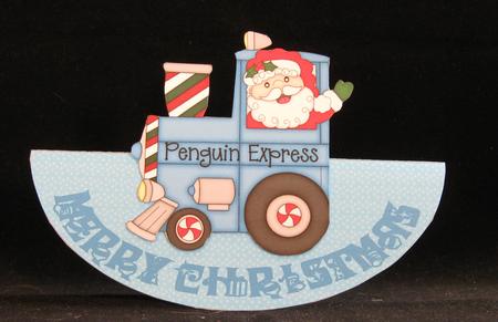 Christmas Penguin Express and Santa Wobble Card by Suzi Cooper