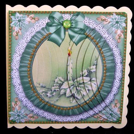 Green Candle Ruffle 8in Rounded Side Stacker Cf Kit by Suzi Cooper