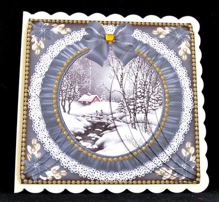 Winter Walk Black Ruffle 8in Rounded Side Stacker Cf Kit by Suzi Cooper