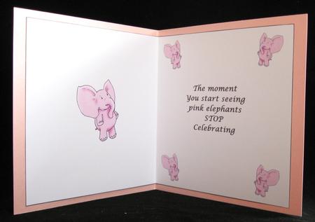 Elephant Cheers Birthday Insert by Suzi Cooper