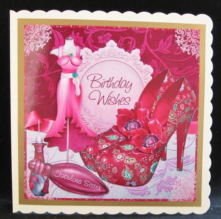 Fabulous in Pink Shoes & Perfume Anemone 8x8inch Birthday by Suzi Cooper