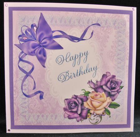 Nice 8x8 Cream and Lilac Roses by Suzi Cooper