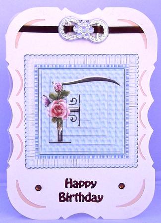 Floral Rose Monogram Letter F by Suzi Cooper