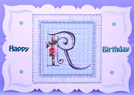 Floral Rose Monogram Letter R by Suzi Cooper
