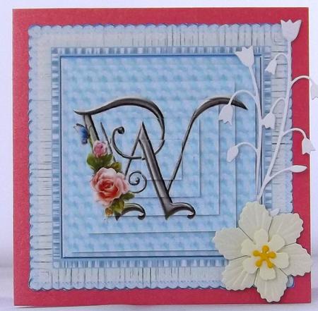 Floral Rose Monogram Letter W by Suzi Cooper