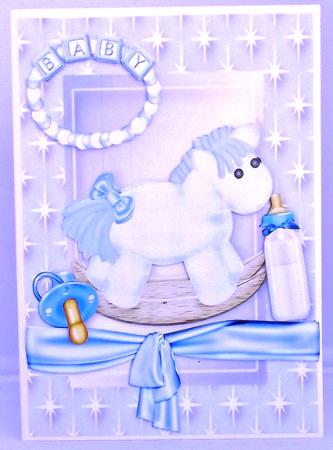 Blue Rocking Horse for Baby Blue with Bow by Suzi Cooper