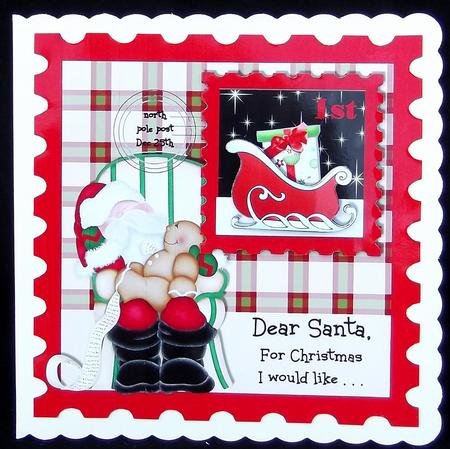 North Pole Post - Stamp Shaped Card by Suzi Cooper