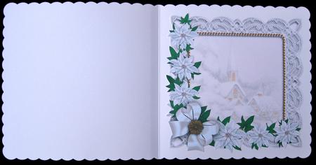 Silver Ice Church Poinsettia 8in Card Insert Panel by Suzi Cooper