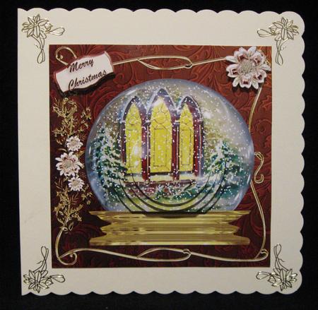 Church Windows Christmas Snow Globe Pyramid by Suzi Cooper