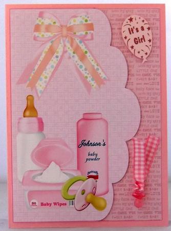New Baby Girl Card Front by Suzi Cooper