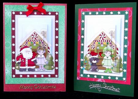 2 Christmas House Toppers Pyramid by Suzi Cooper