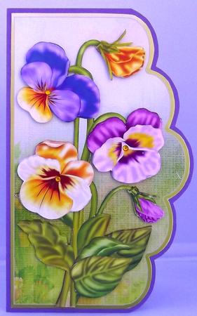 Pansy Scalloped Card Front by Suzi Cooper