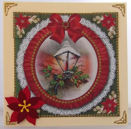 Christmas Lantern Ruffle 8in Picture Sheet Topper by Suzi Cooper